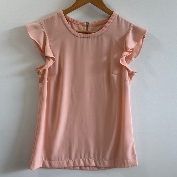 J. Crew Tops - J. Crew Flutter Sleeve Blouse Light Pink